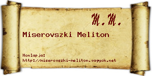 Miserovszki Meliton névjegykártya
